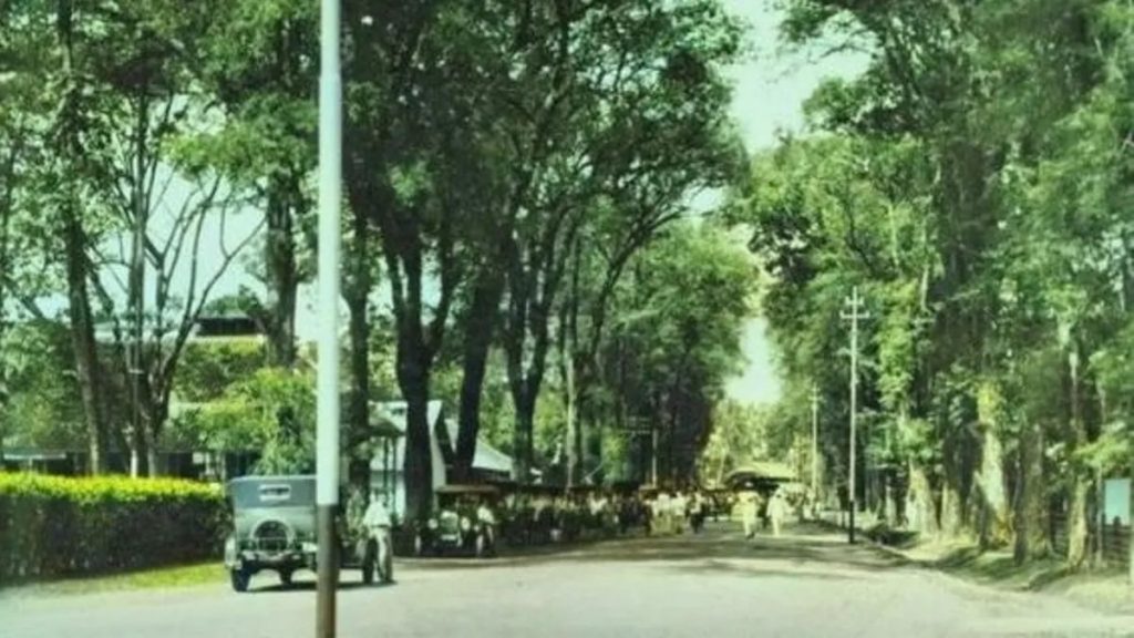 Jalan KK Singawinata Purwakarta pada tahun 1928/pinterest @pbintoro/bintoro hoepoedio